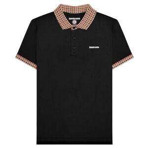 Lambretta Mens SS25 Gingham Polo Shirt / Black